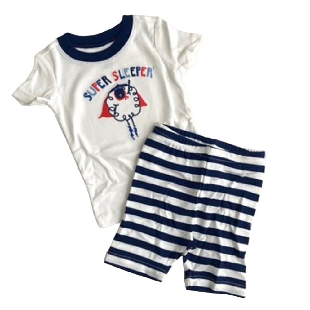 Gymboree NEW Super Sleeper Sheep Two-Piece Pajamas - White Navy Red - 18-24M